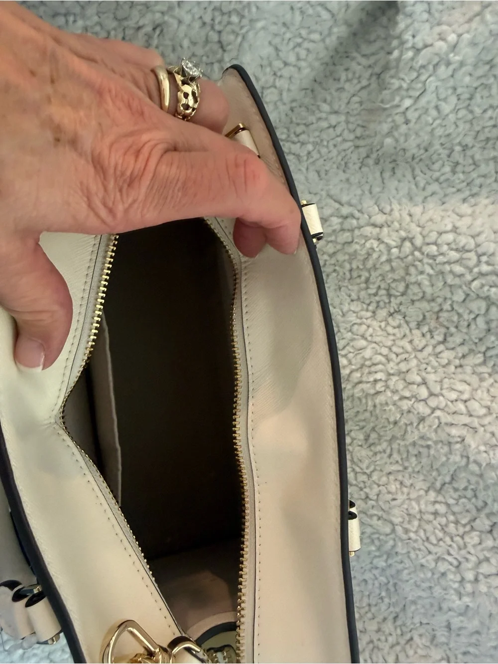 kate spade Cream Saffiano Leather Top-Handle Satchel